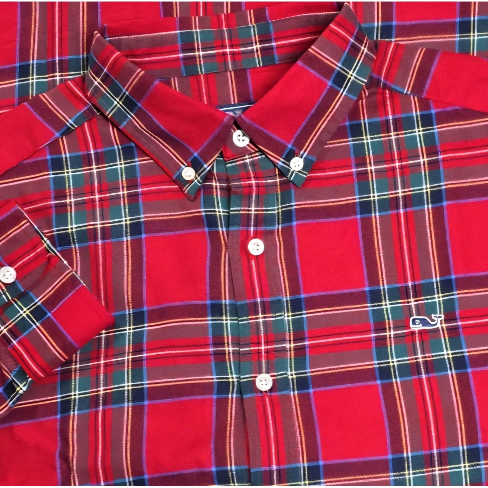 Vineyard Vines VINEYARD VINES Whale Shirt Mens M Red Plaid Classic Fit Button Up Long Sleeve Shirt Size US M / EU 48-50 / 2 - 2 Thumbnail