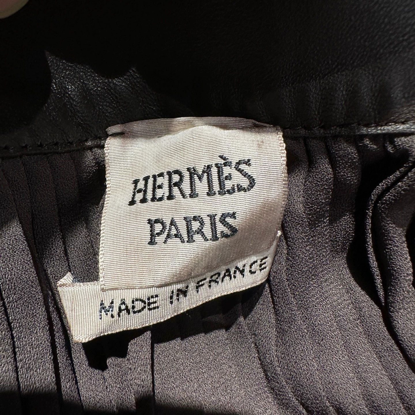 Hermes Hermes Sheepskin Paneled Polyester Pleated Skirt 36 Size 26" / US 2 / IT 38 - 3 Thumbnail