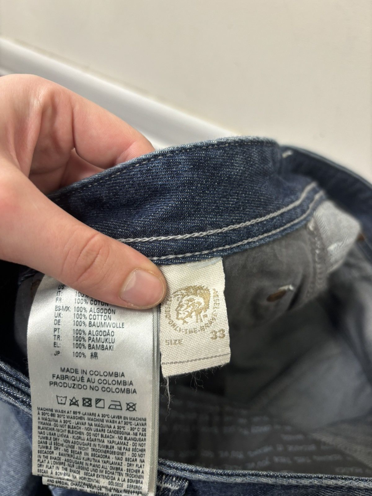 Diesel Diesel Larkee NWT Regular Straight Ripped Blue Denim Jeans Size US 33 - 13 Thumbnail