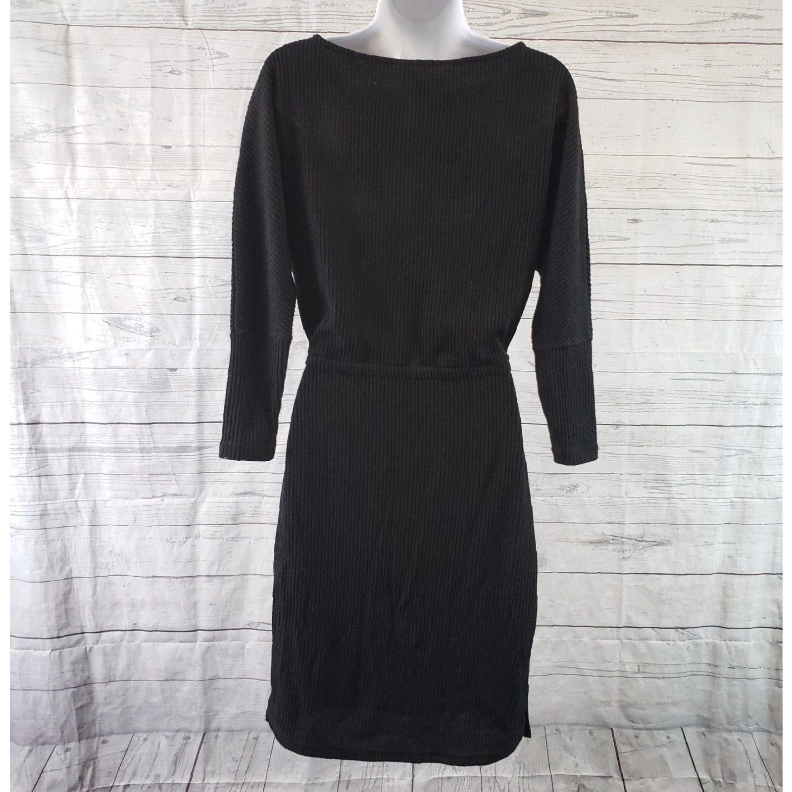Vintage VINTAGE Cupcakes and Cashmere Womens Jenilee Rib Knit Dress XS Black Tie Waist Size XS / US 0-2 / IT 36-38 - 4 Thumbnail
