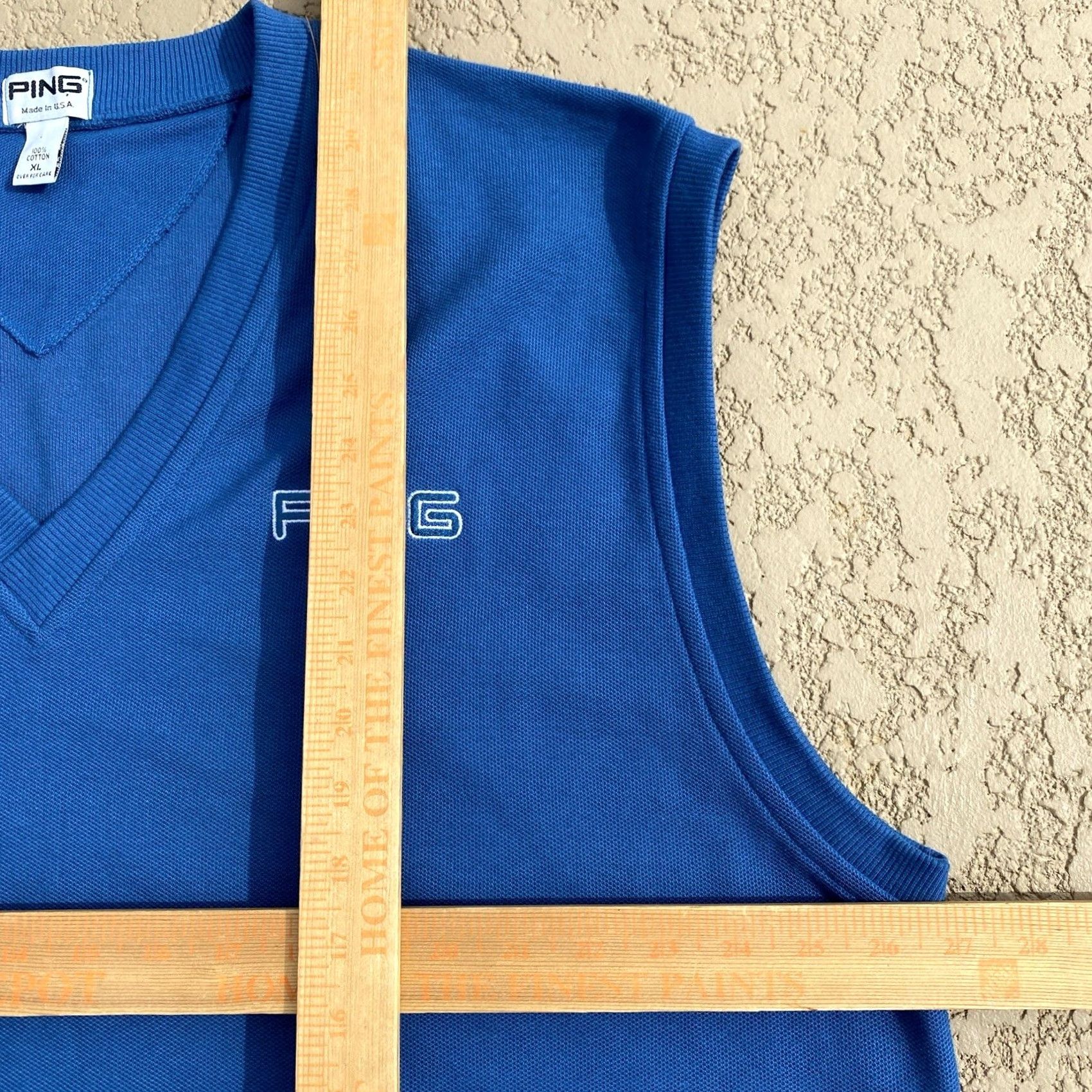 Vintage VINTAGE Ping Karsten Cotton Blue Sweater Vest XL Men's USA Knit Sleeveless V-Neck Vest Size US XL / EU 56 / 4 - 4 Thumbnail