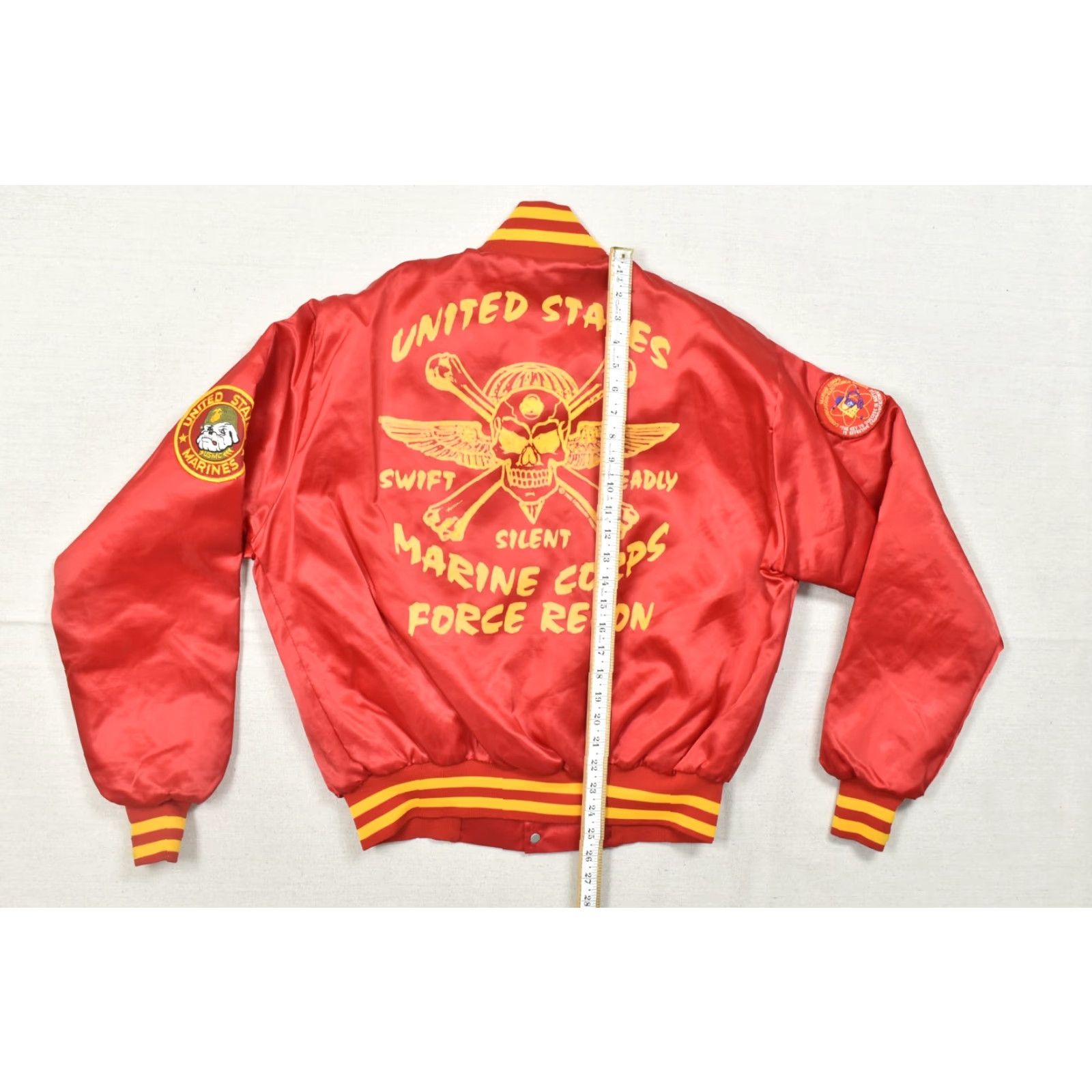 Soffe VINTAGE Soffe Jacket Mens L Red Satin Bomber Jacket US Marines Force Recon Size US L / EU 52-54 / 3 - 4 Thumbnail