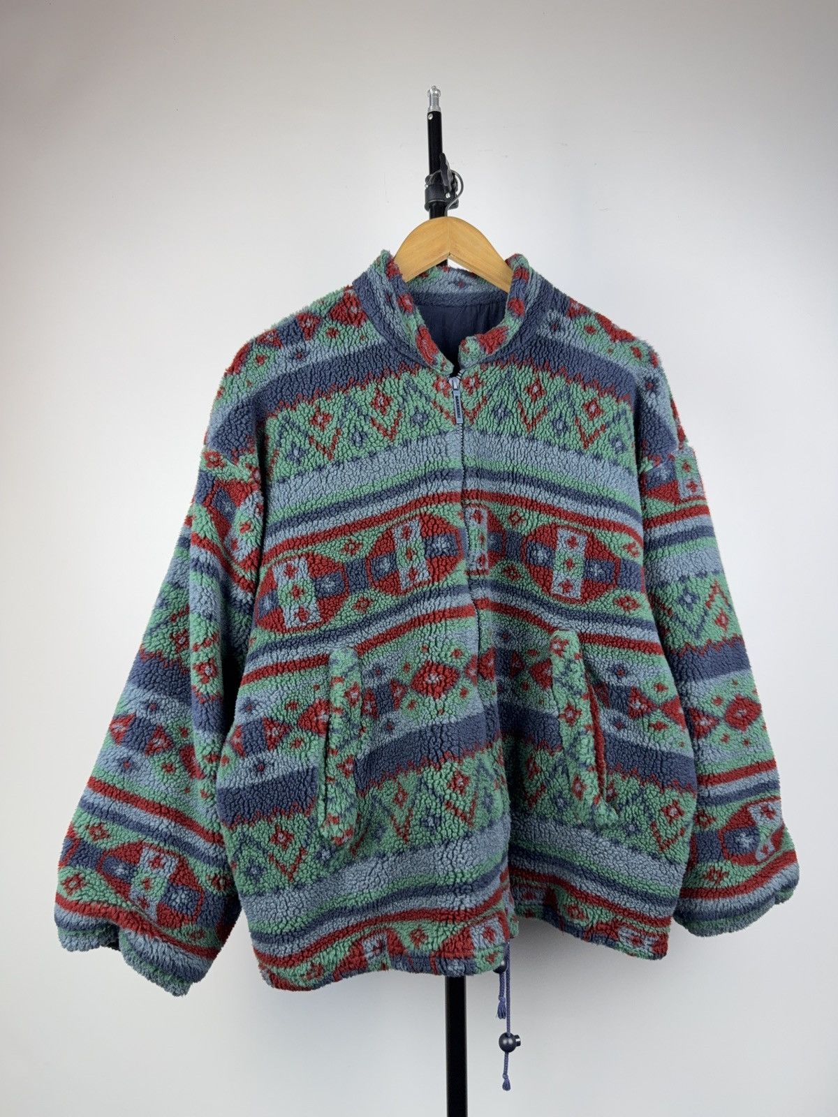 Vintage Vintage 90s Retro Y2K Aztec Pattern Sherpa Fleece Jacket Size US S / EU 44-46 / 1 - 1 Thumbnail