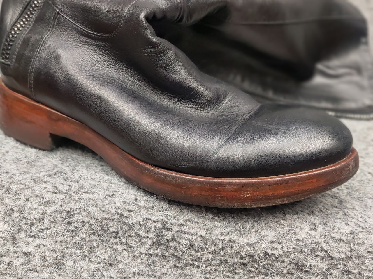 RoccoP Rocco P. Hand Made Torre Saw Patrisio Leather Zip Boots Size US 6 / IT 36 - 19 Thumbnail