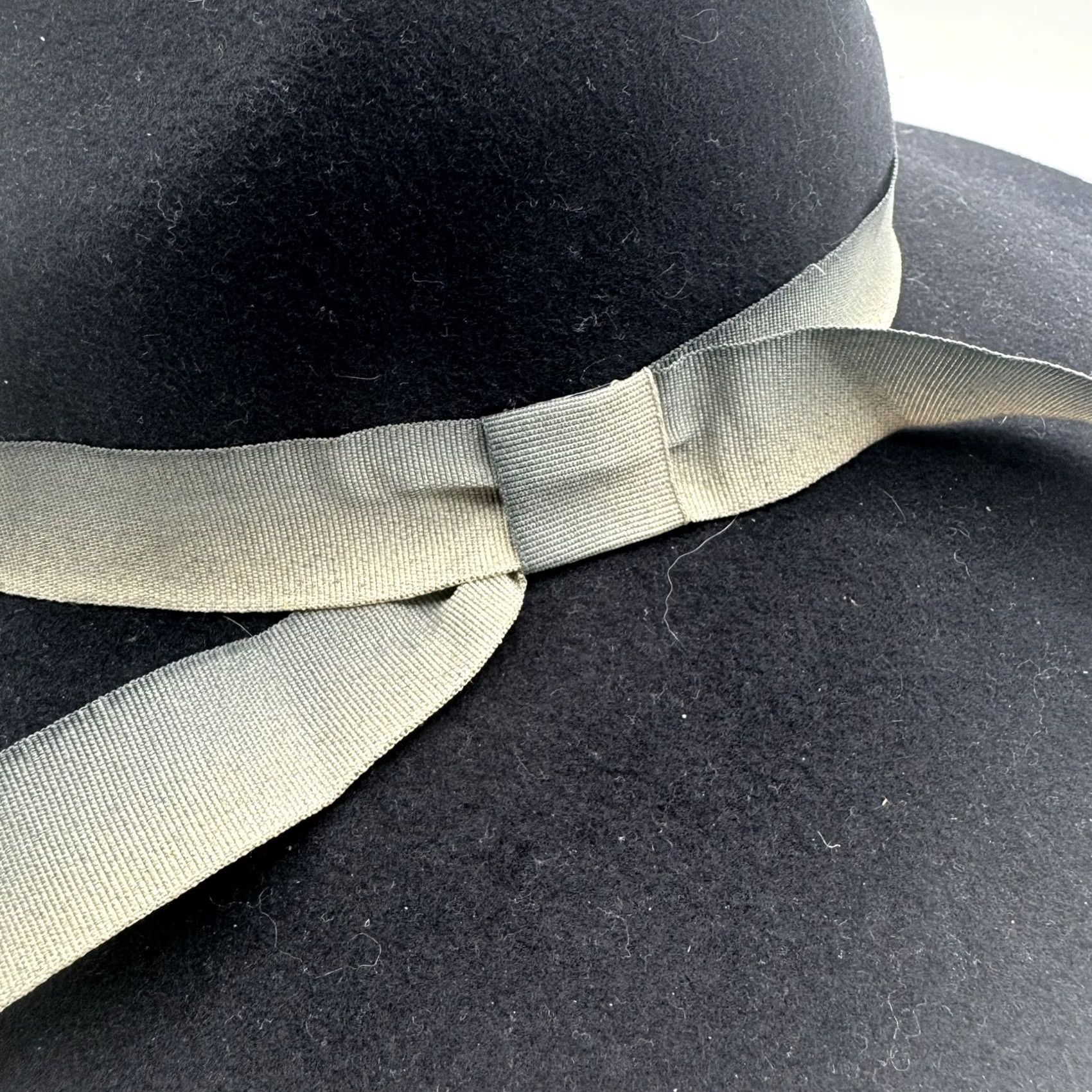 Michael Stars Michael Stars Wool Felt Wide Brim Rancher Hat Black Fedora Adjustable Women 24” Ribbon Size ONE SIZE - 5 Thumbnail
