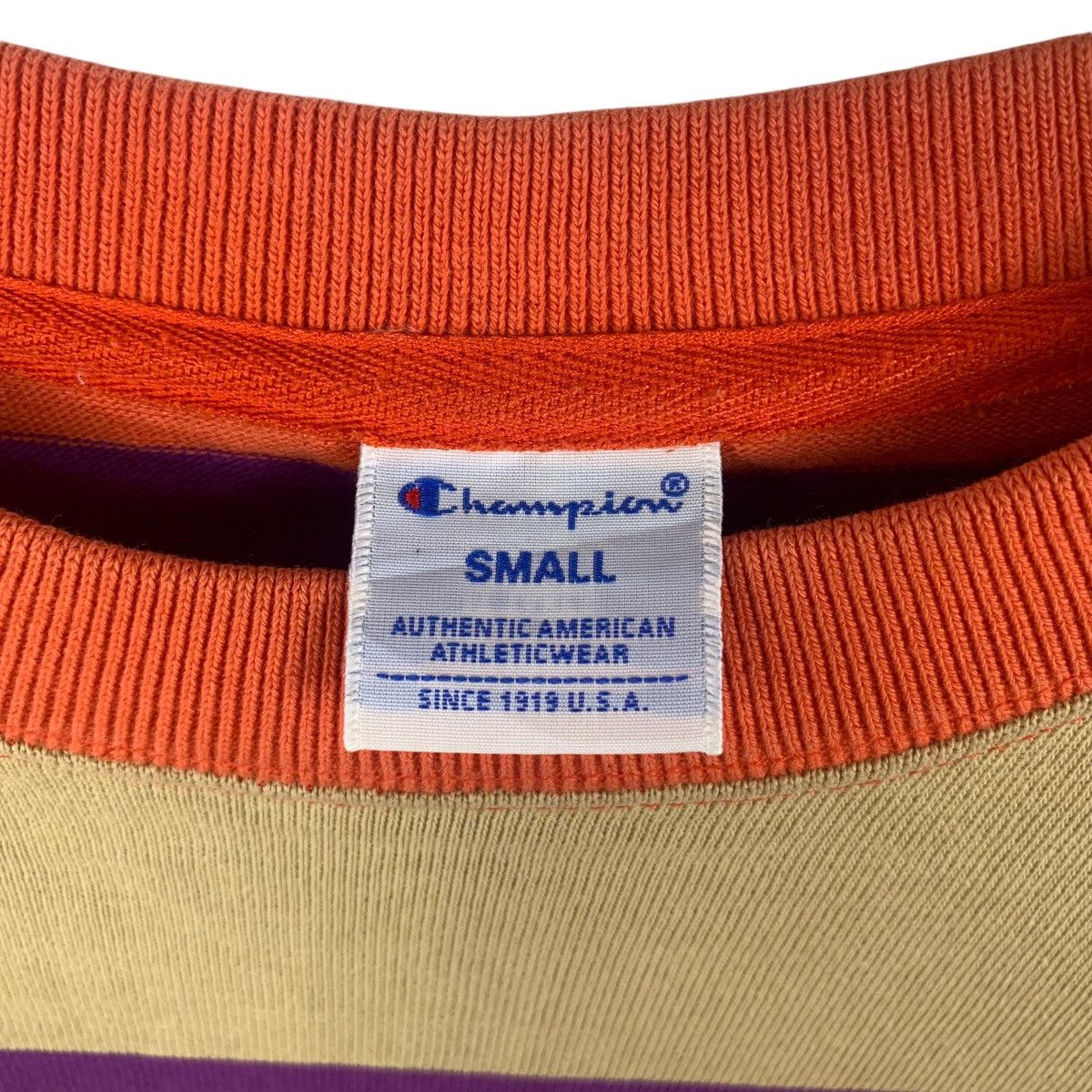 Champion Vintage CHAMPION REVERSE WEAVE Striped Tee Shirt Size S / US 4 / IT 40 - 4 Thumbnail