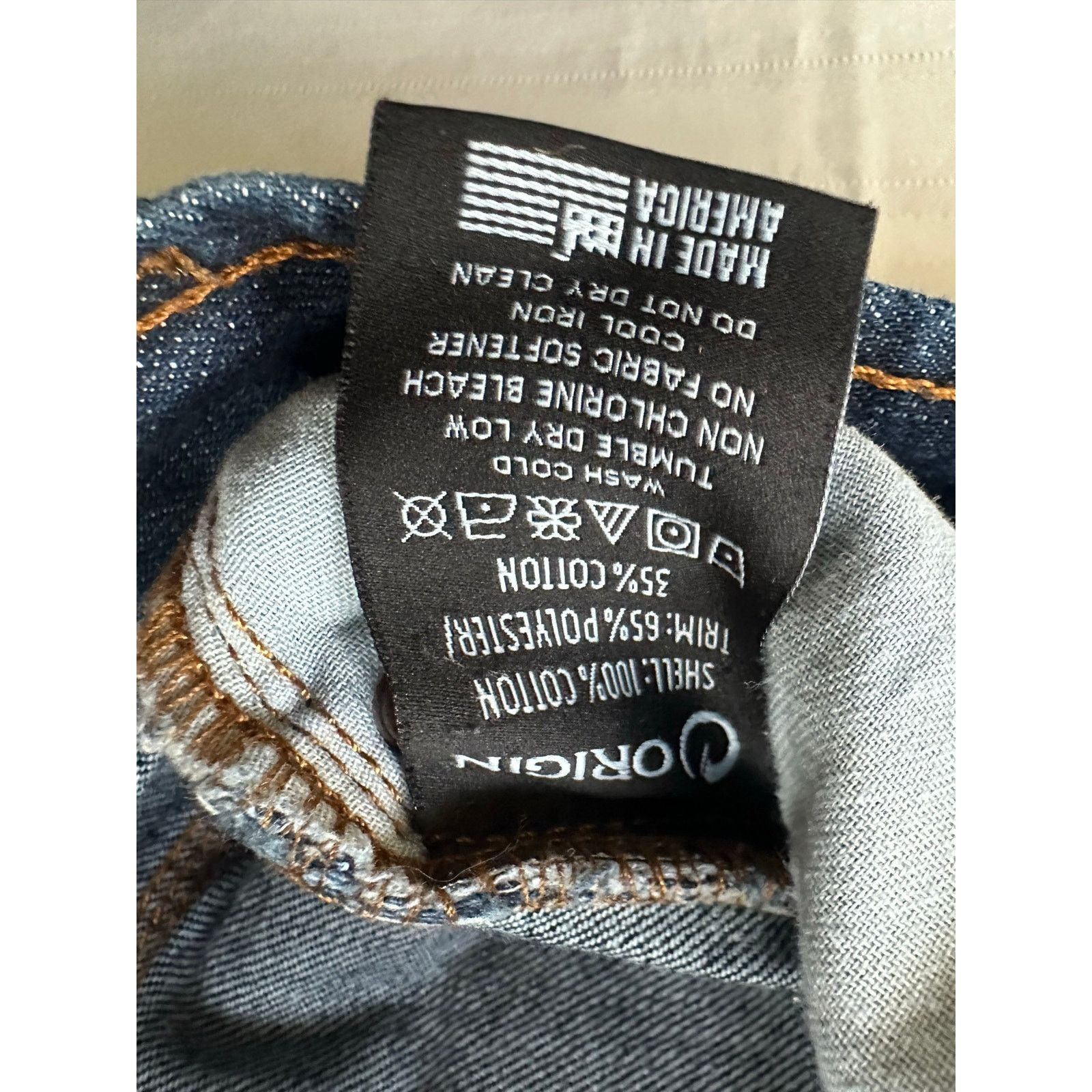 Original Chuck ORIGIN USA Men’s Dark Indigo Jeans Standard Straight Leg Fit Size US 36 / EU 52 - 6 Thumbnail