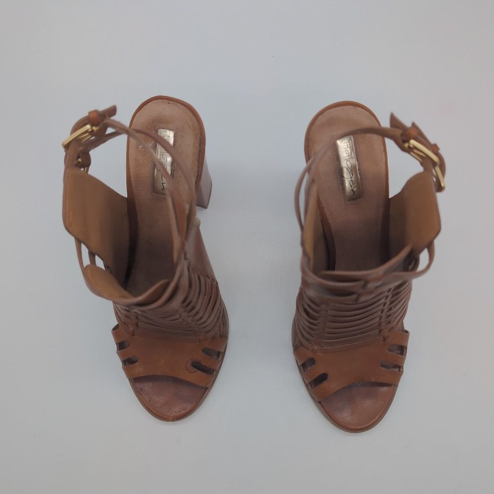 Designer Halogen sz 10 Brown Strappy Heeled Leather Sandals Size US 10 / IT 40 - 3 Thumbnail
