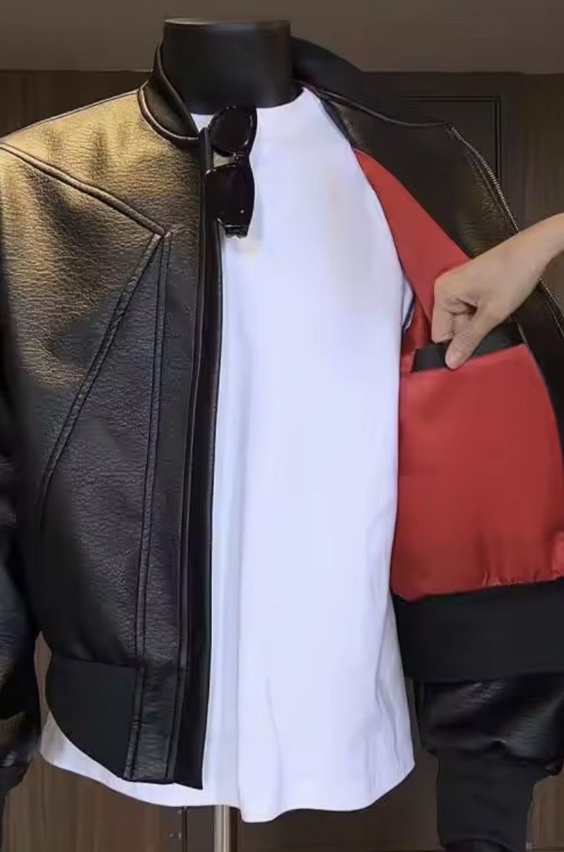 Japanese Brand Luxury Aesthetic Bomber Jacket | PU Leather Streetwear Size US L / EU 52-54 / 3 - 3 Thumbnail