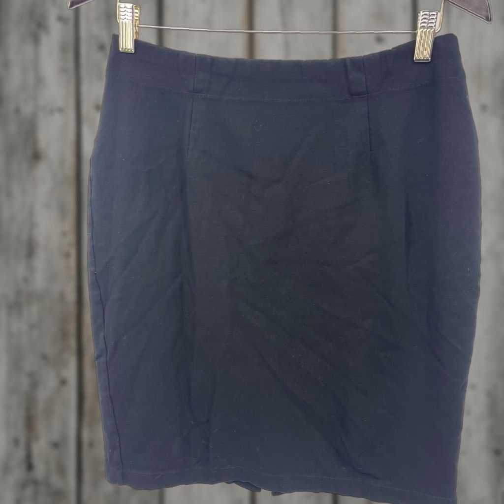 Eileen Fisher EILEEN FISHER Pencil Skirt Women Small Black Viscose Stretch Pull On Knee Length Black 90s? Size 28" / US 6 / IT 42 - 1 Thumbnail