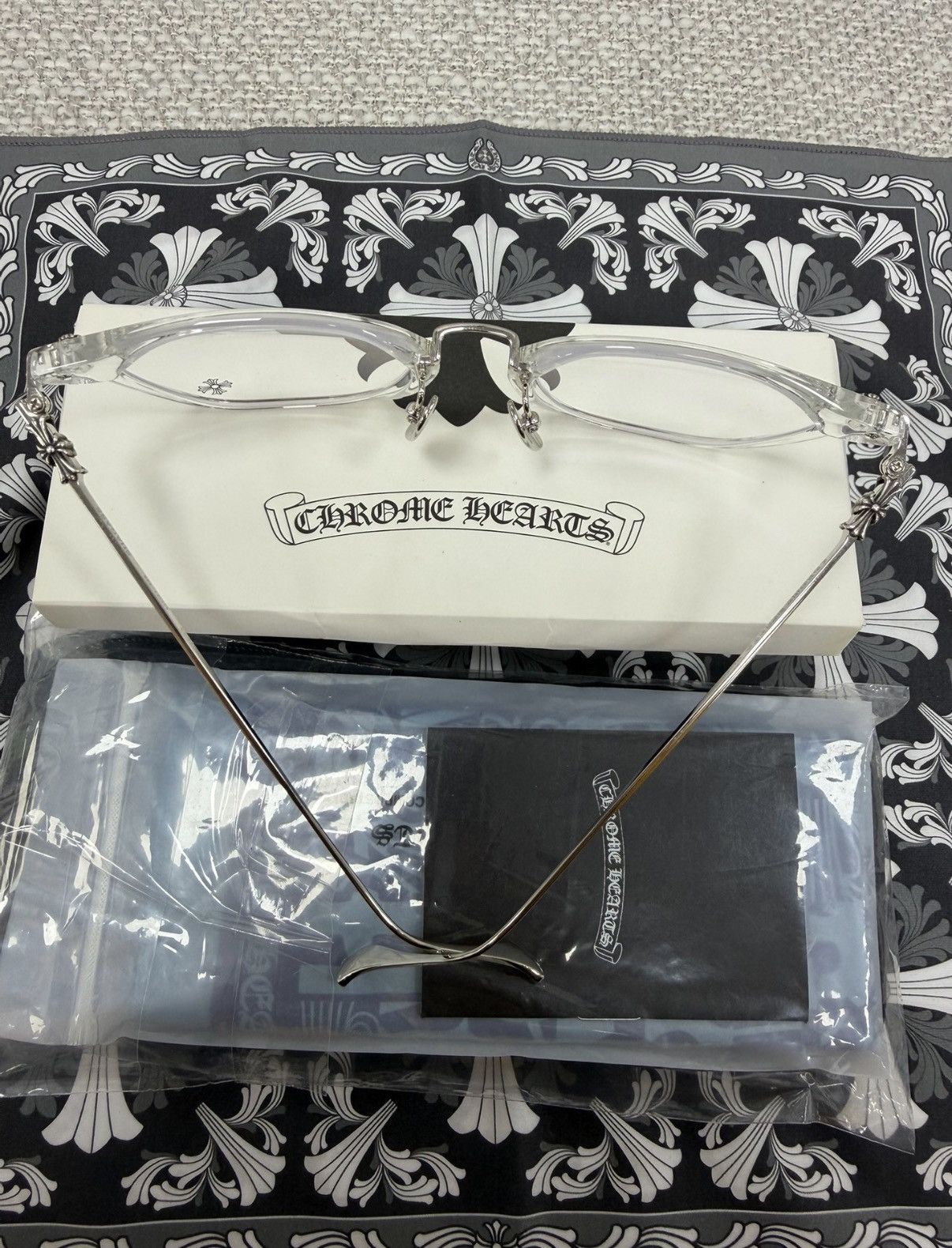Chrome Hearts Chrome Hearts SHAGASS Transparent Cross Silver Glasses Size ONE SIZE - 2 Thumbnail