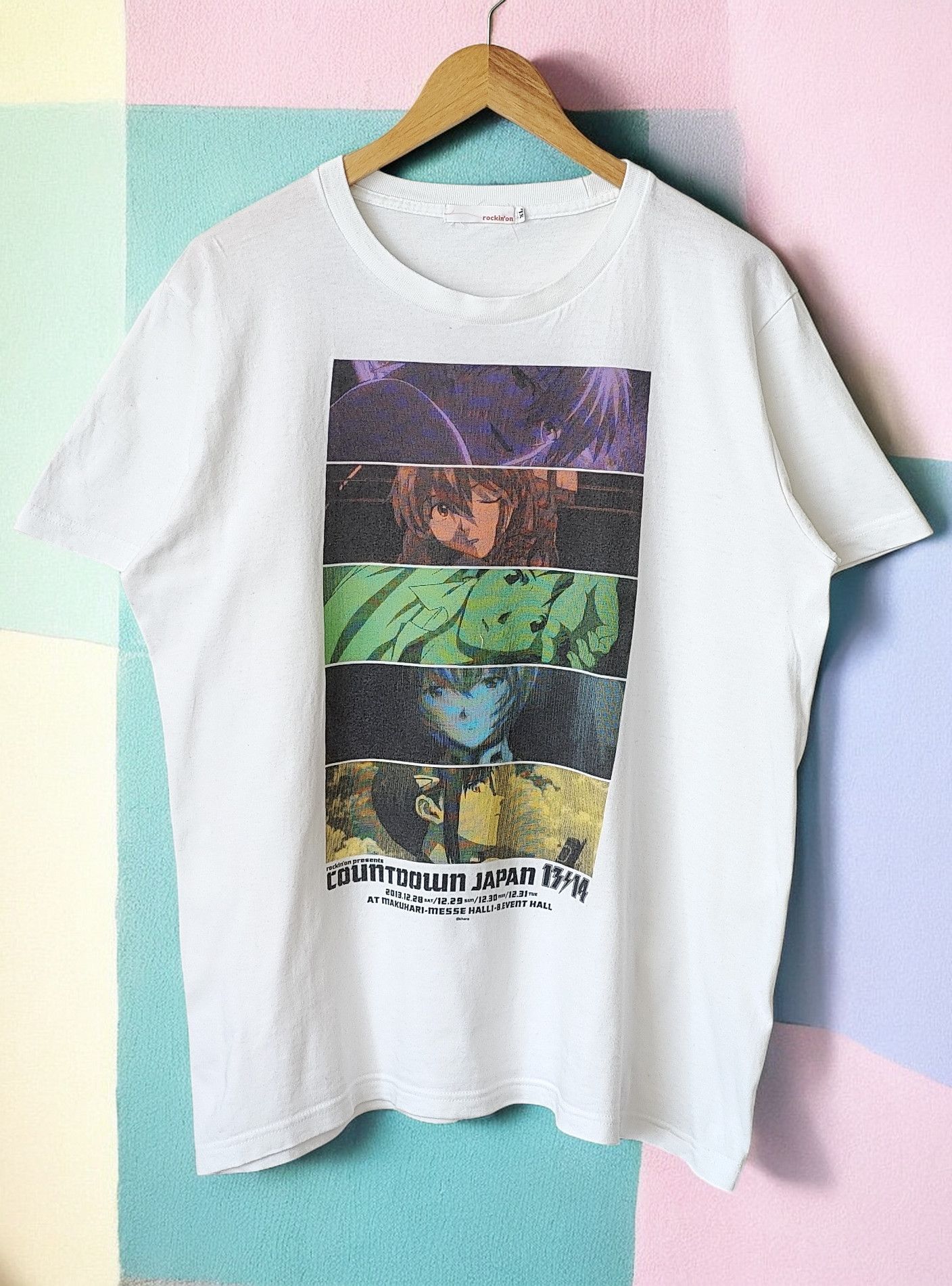 Anime RARE Evangelion x Countdown Japan 13/14 Vintage Tshirt Size US XL / EU 56 / 4 - 1 Thumbnail