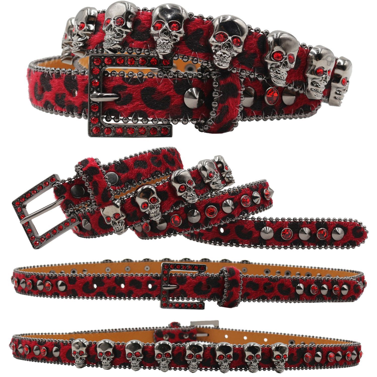 Designer New Trend Vintage Belt Riveted Belts Menswear Accessories Size ONE SIZE - 5 Thumbnail