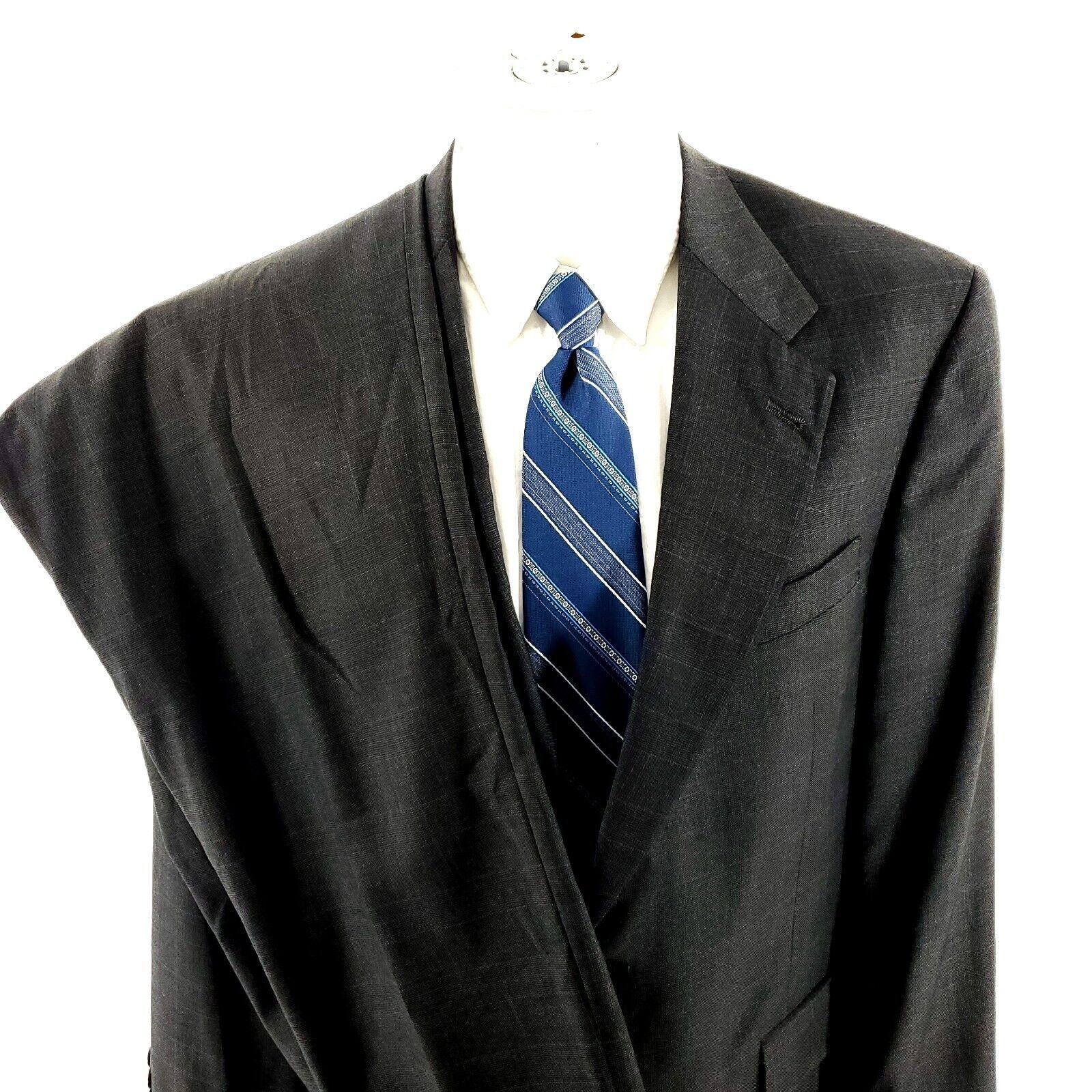 Hart Schaffner Marx Hart Schaffner Marx Wool 2 Button 2 Piece Suit 40R Gray Chec Size 40R - 1 Thumbnail