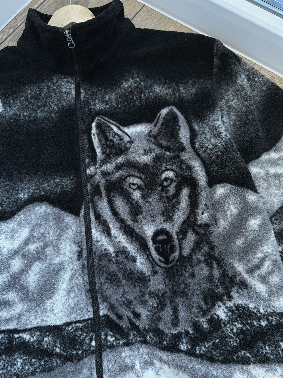 Vintage 🫧Vintage Wolf Fleece Jacket|Animal Print Size US XL / EU 56 / 4 - 4 Thumbnail