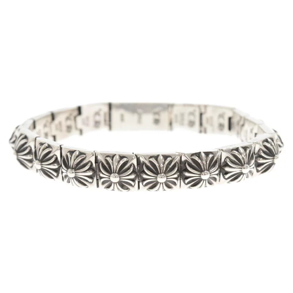 image of Chrome Hearts 3/8 Pyramid Plus Bracelet in Silver, Men's