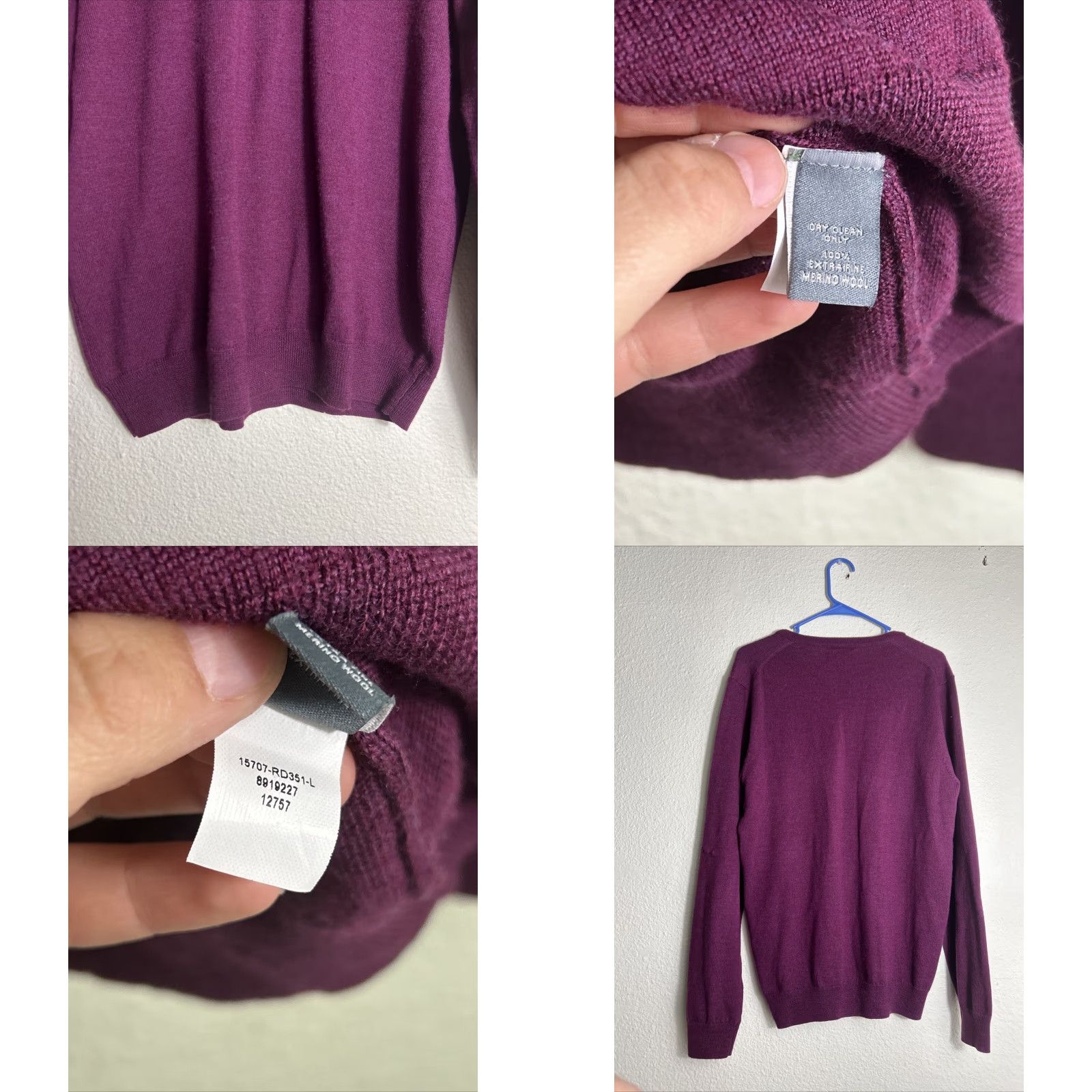 Bonobos Bonobos Sweater Mens Large Maroon Merino Wool V Neck Pullover Slim Knit Long Sleeve Casual Size US L / EU 52-54 / 3 - 8 Thumbnail