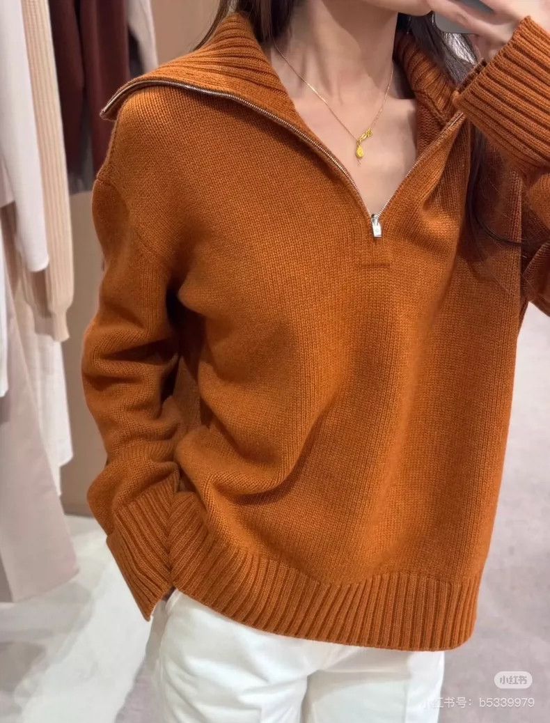 LORO PIANA Classic cashmere zipper sweater