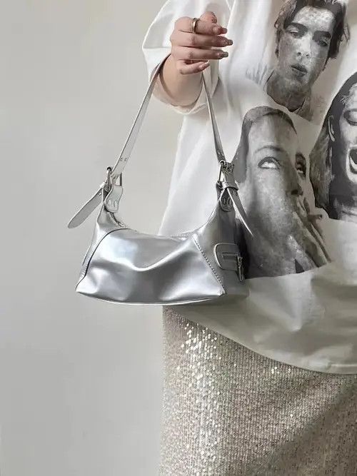 Designer × Japanese Brand Retro y2k versatile shoulder bag women's silver Size ONE SIZE - 1 Thumbnail