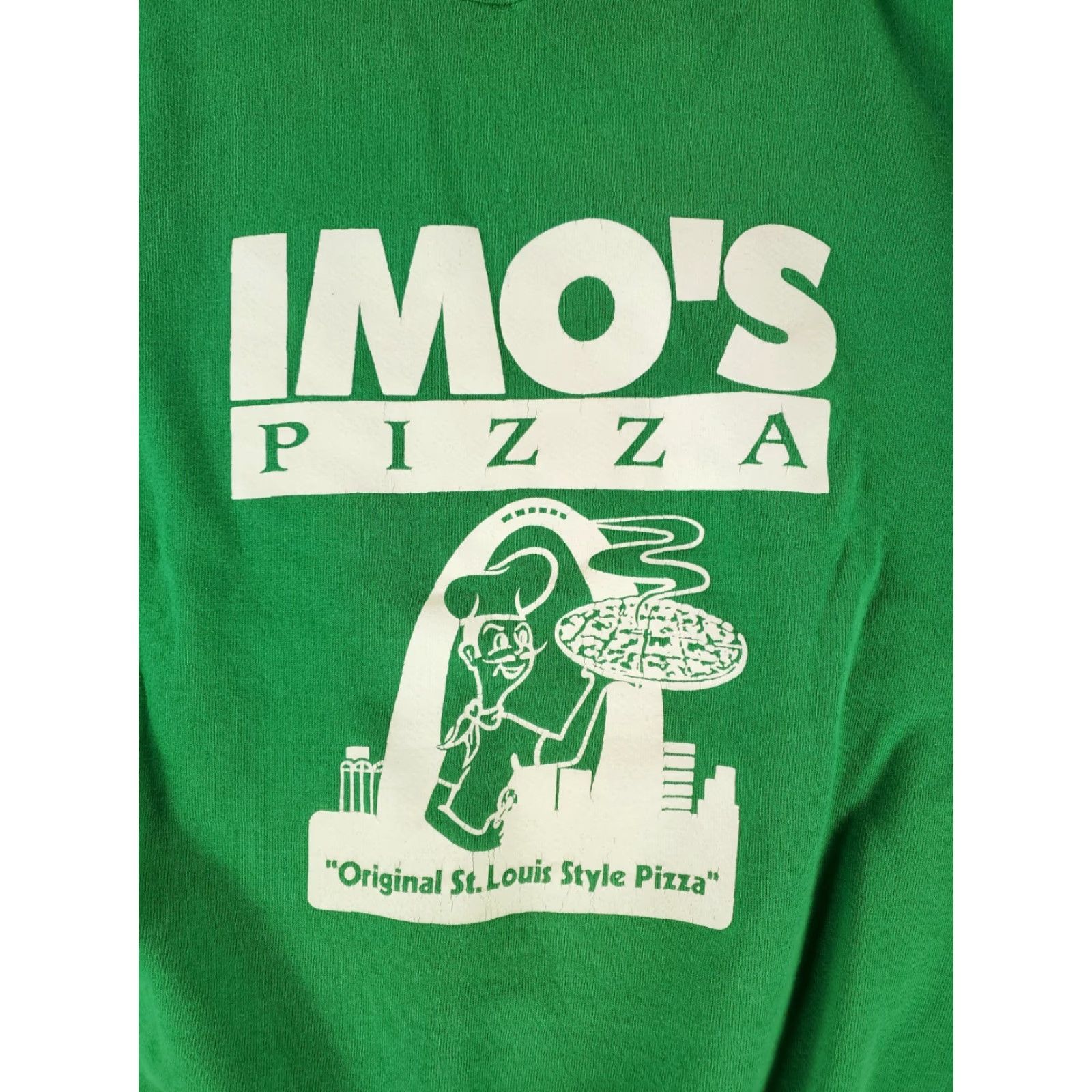 Jerzees VINTAGE Imo's Pizza VTG 90s Jerzees Sweatshirt Green Long Sleeve Mens XL Size US XL / EU 56 / 4 - 5 Thumbnail