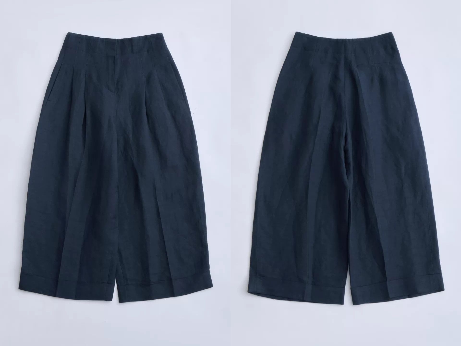 Celine CELINE by Phobe Philo Navy Linen Wide-Leg Pleated Trousers Size 26" / US 2 / IT 38 - 7 Thumbnail