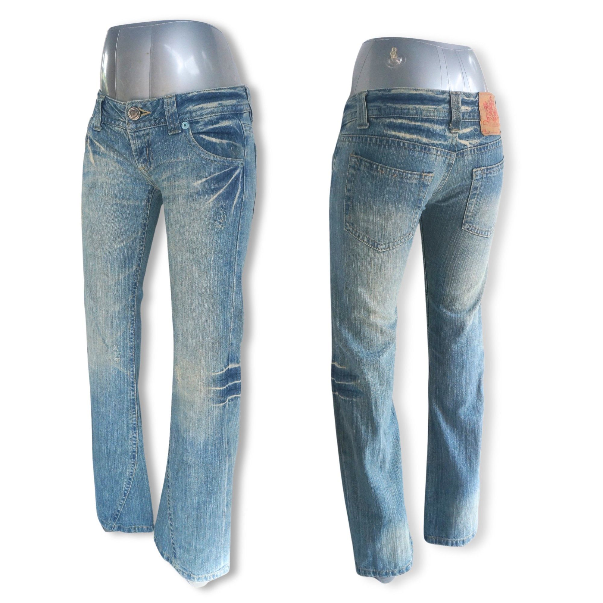 image of Original Jeans Super Low Rise Flare Jeans in Blue, Women's (Size 29)