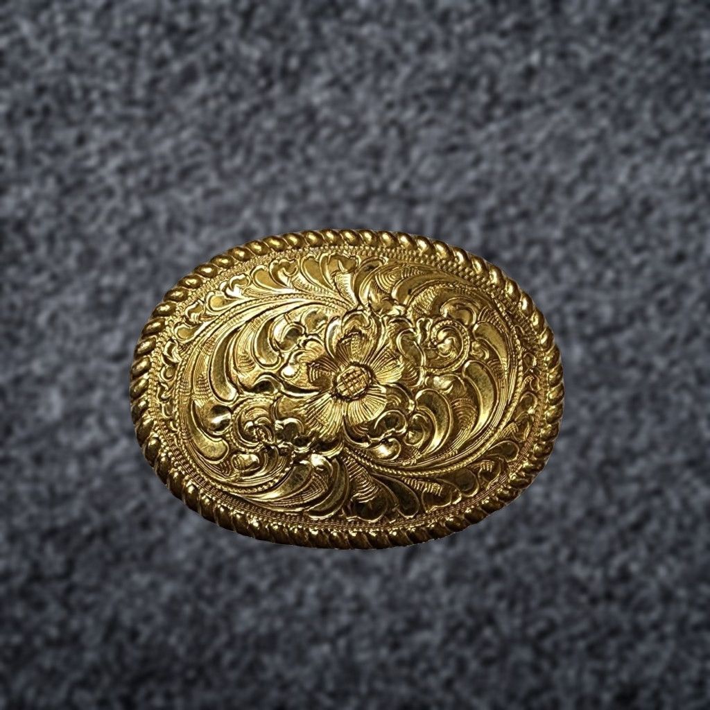 Vintage VINTAGE Crumrine El Arturo Goldtone Floral Ladies Belt Buckle Belt Buckle Women Adult One Size Gold Floral 1960s 1970s Mens Womens Girls Boys Size ONE SIZE - 1 Thumbnail