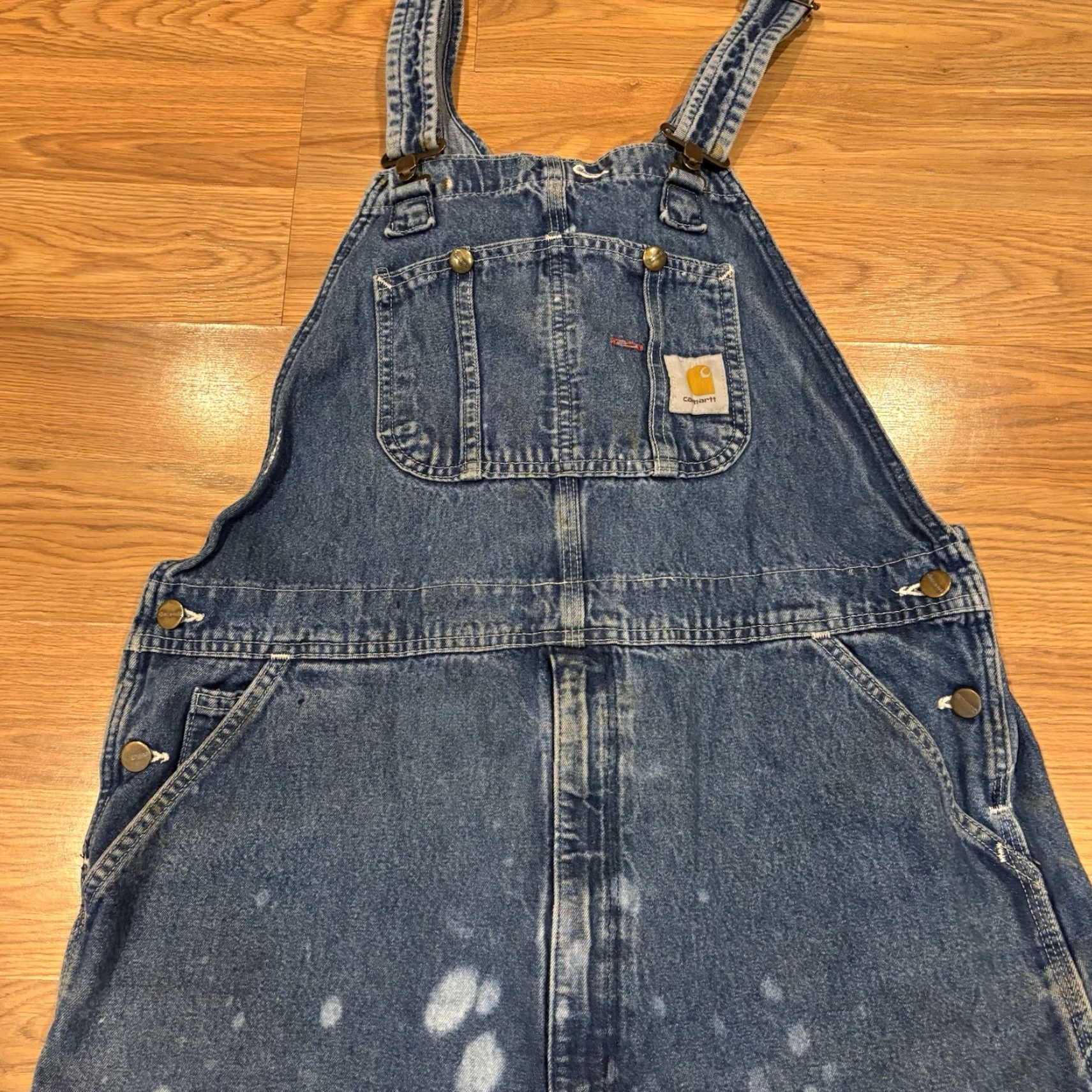 Carhartt VINTAGE Carhartt Overalls Jeans Work Bib Men's 38x32 Denim Blue 5-Pocket Distressed 90s Grunge USA Bib Jeans Mens Size US 38 / EU 54 - 3 Thumbnail