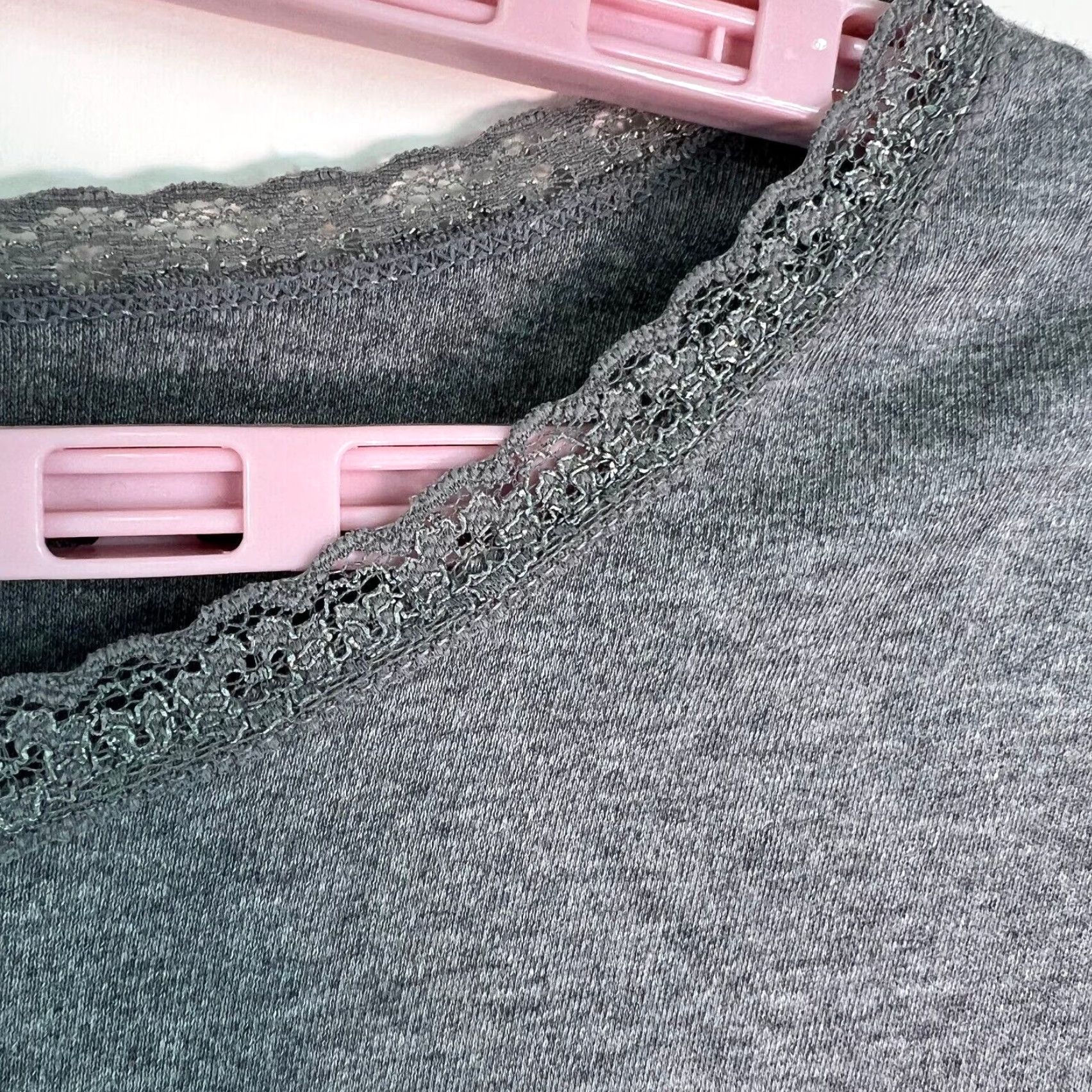 Vintage Enchanted Blouse Shirt Womens Gray 100% Cotton Round Neck Long Sleeve Size M Casual Women's Top Size M / US 6-8 / IT 42-44 - 4 Thumbnail