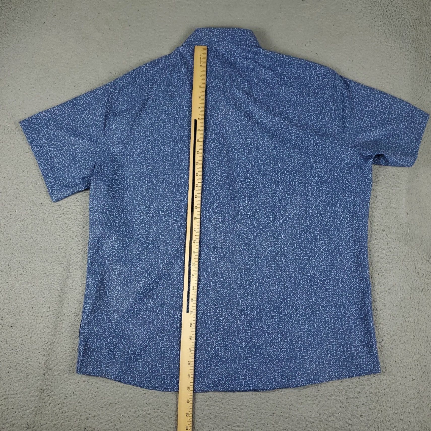 Peter Millar Peter Millar Shirt Mens XL Blue Clock Hands Print Crown Button Up Geometric Short Sleeve Collared Size US XL / EU 56 / 4 - 3 Thumbnail
