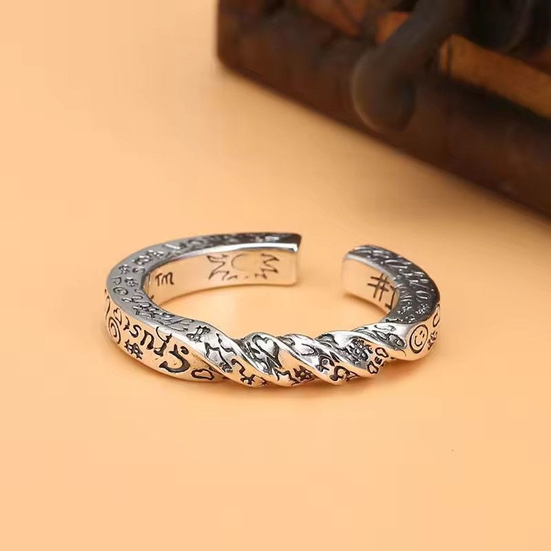 Jewelry Letter Graffiti Adjustable Rings Size ONE SIZE - 1 Thumbnail