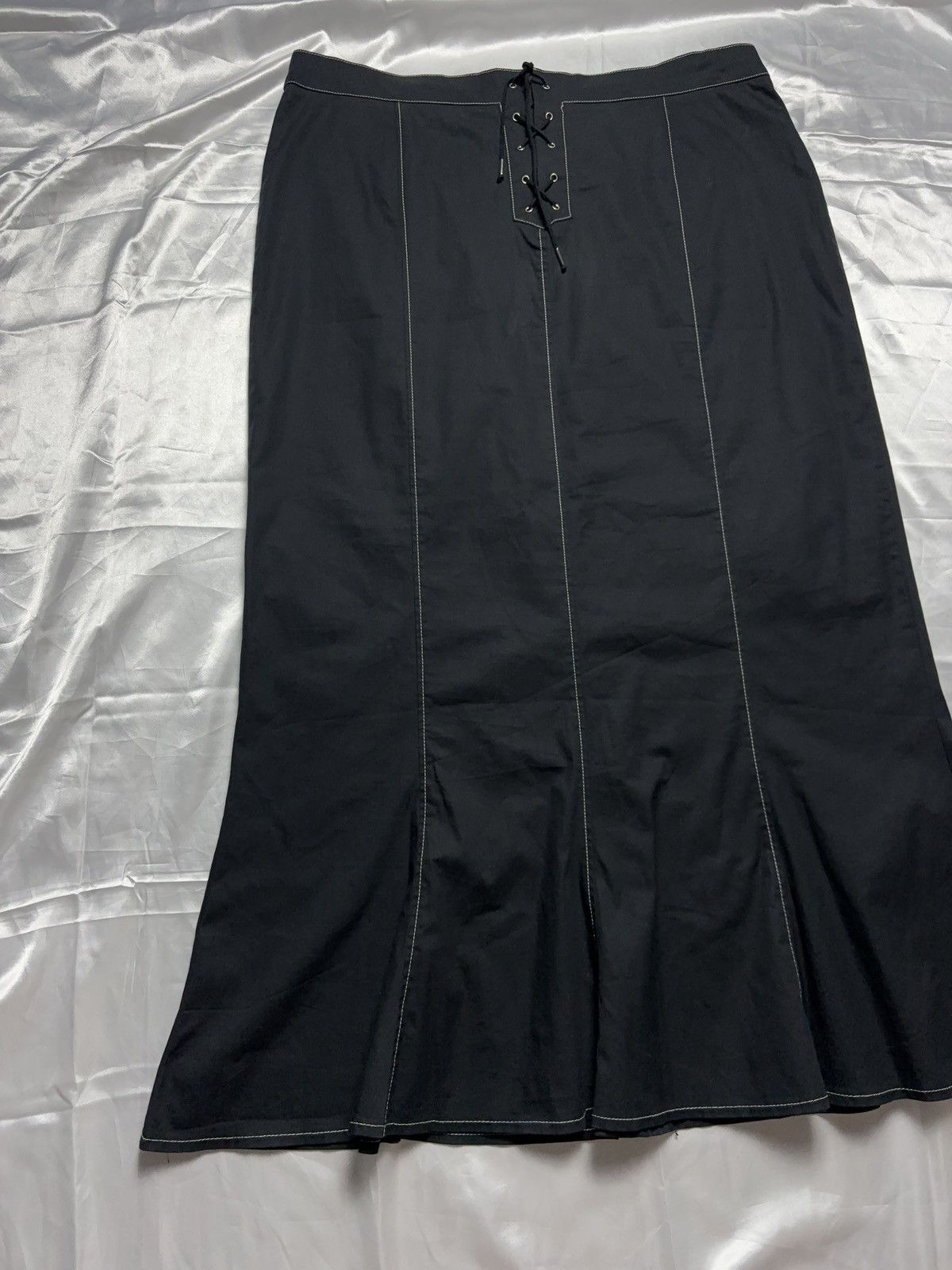 Japanese Brand × Vintage Vintage flared lace up maxi skirt Size 36" / US 14 / IT 50 - 4 Thumbnail