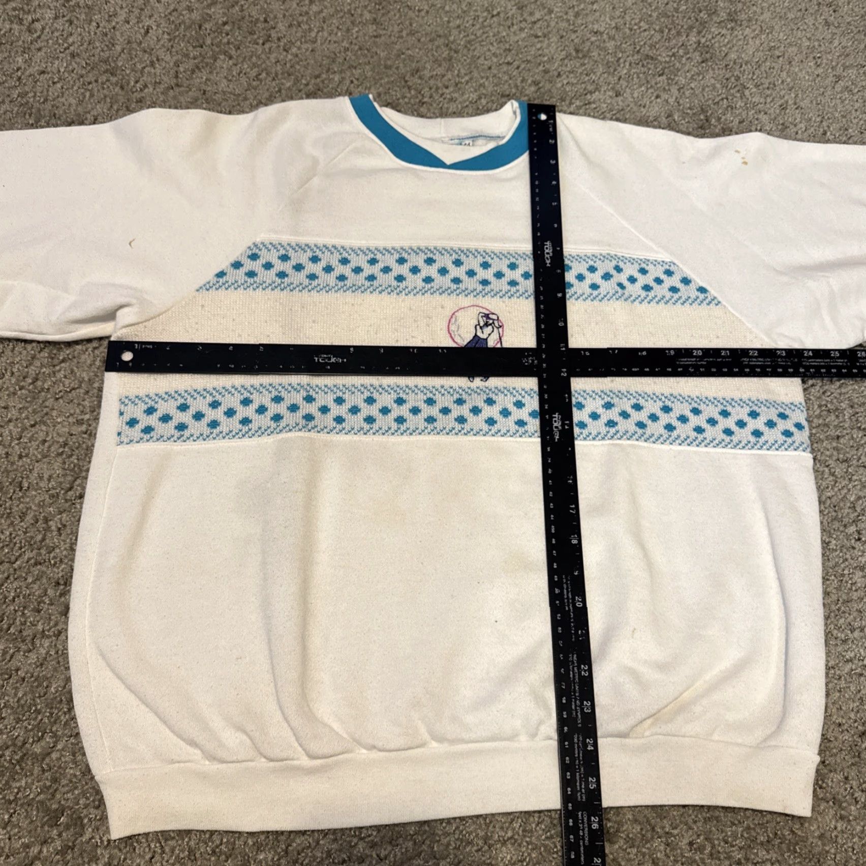 Vintage VINTAGE Golf Sweatshirt Women XL White Teal Blue Knit Accent Great Lakes Apparel Pullover Size XL / US 12-14 / IT 48-50 - 5 Thumbnail