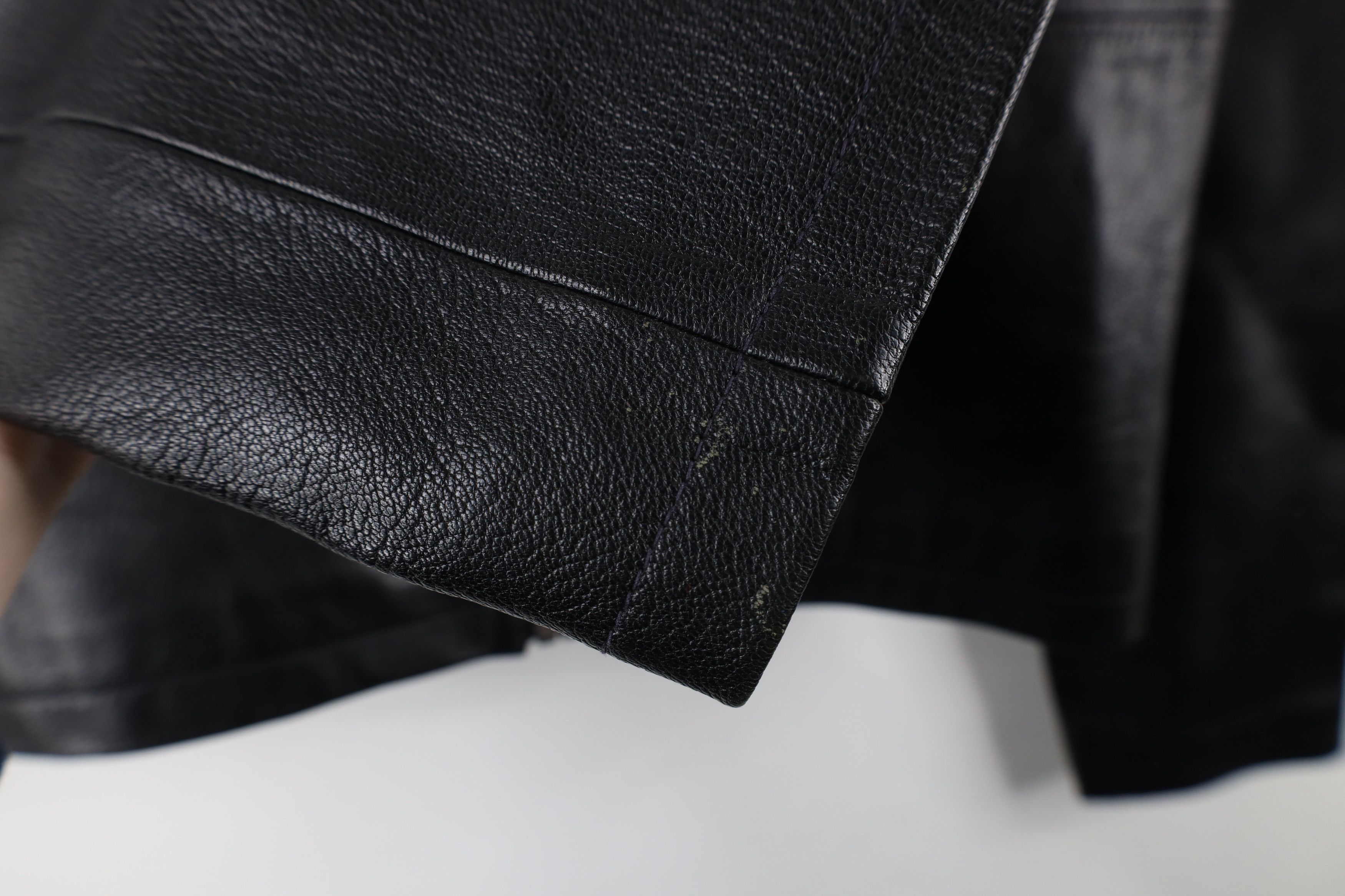 Esprit × Vintage Vintage 90s Y2K Esprit Cropped Leather Motorcycle Jacket Size XS / US 0-2 / IT 36-38 - 7 Thumbnail