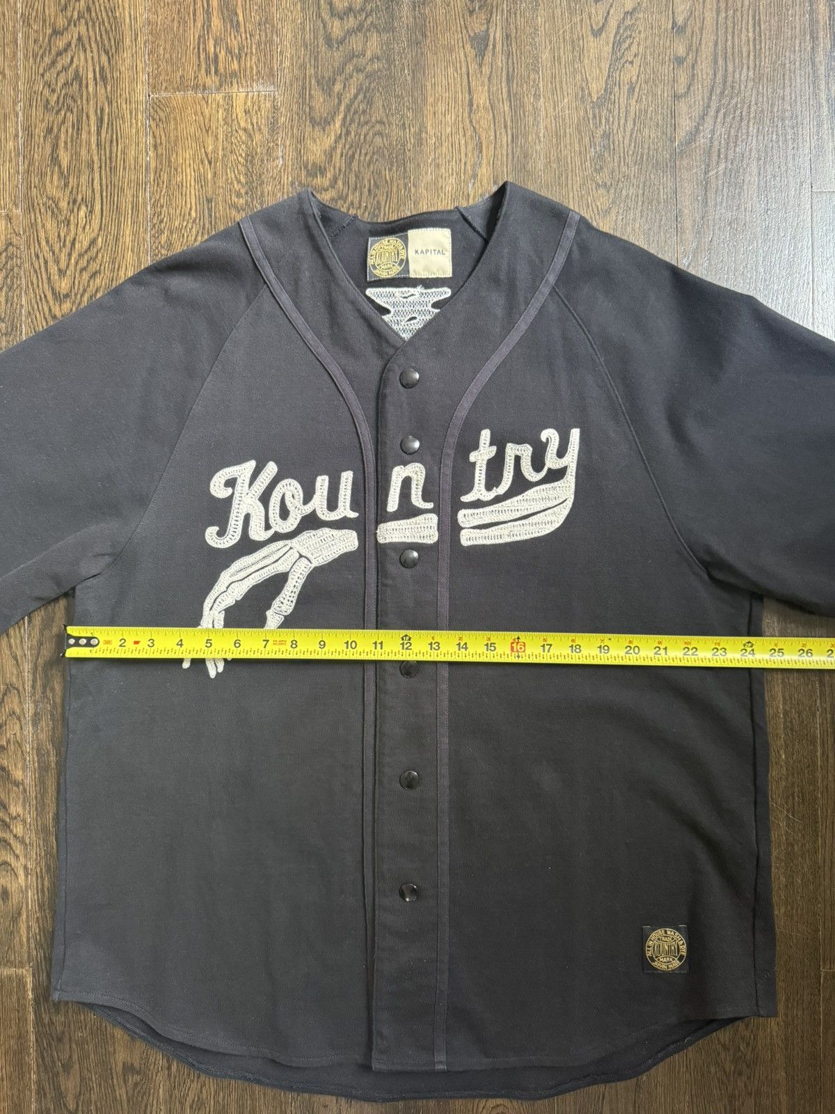 Kapital Kountry Kapital 16/- Densed Jersey Baseball Shirt (BONE) - Black Size US L / EU 52-54 / 3 - 9 Thumbnail