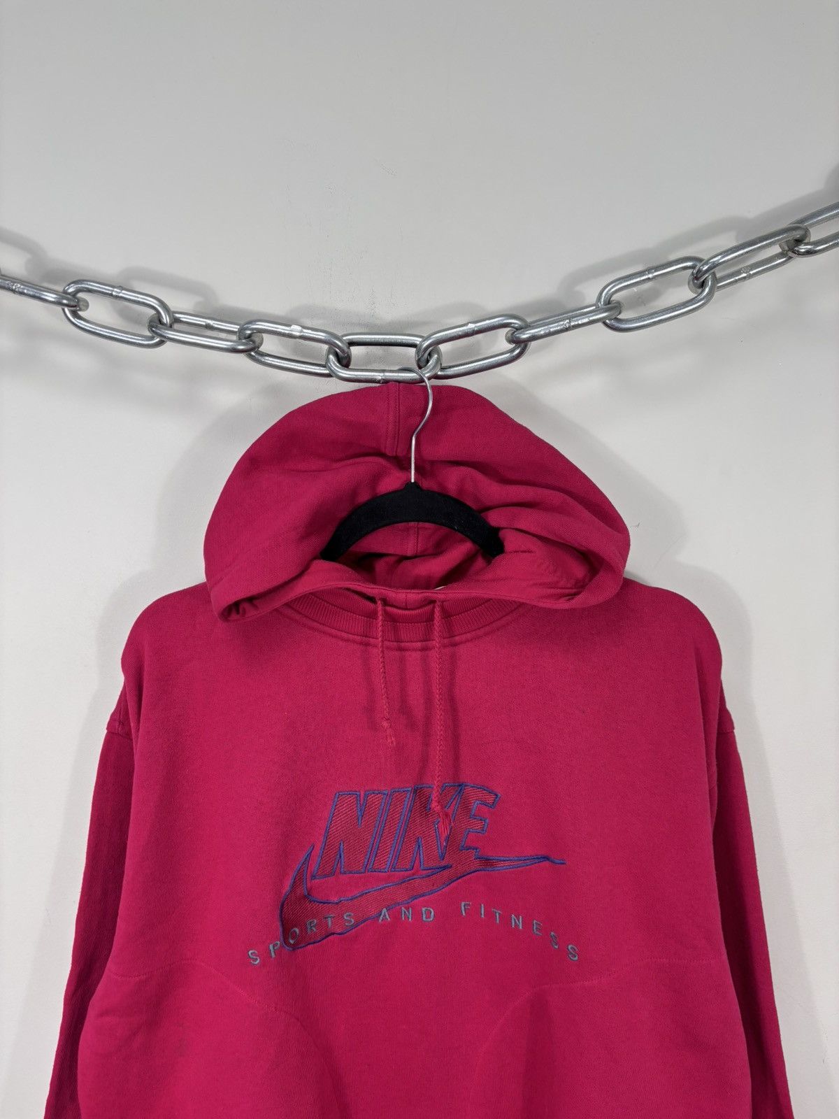 Nike Vintage 1990s Nike Big Embroidered Logo Retro Hype Hoodie Size US M / EU 48-50 / 2 - 2 Thumbnail