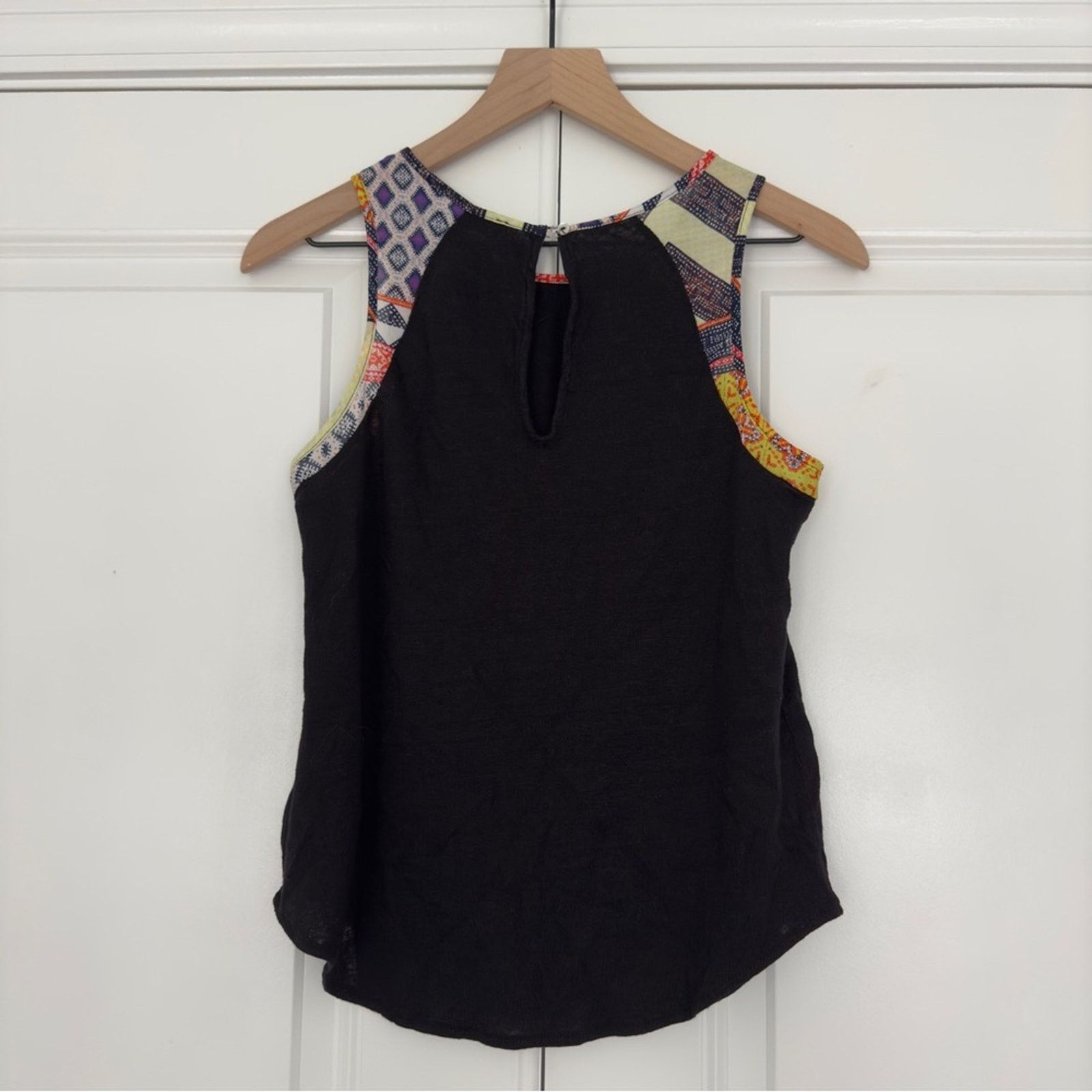 Sanctuary Sanctuary Linen Sleeveless Tank Top Aztec Patchwork Button S Size S / US 4 / IT 40 - 2 Thumbnail