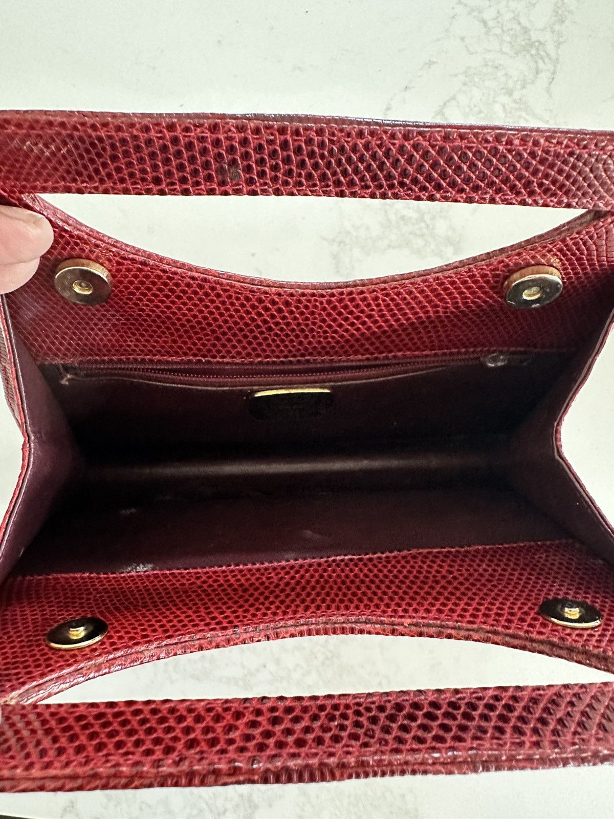 Other Siso made In Italy Handbag Red snakeskin Leather VINTAGE Size ONE SIZE - 5 Thumbnail