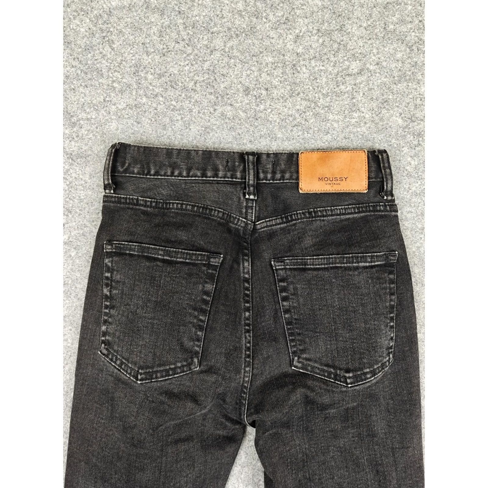 MOUSSY VINTAGE MOUSSY JEANS Womens High Skinny Charcoal Denim Made In Japan 25 5-Pocket Black Stretch Size 42" / US 20 - 7 Thumbnail