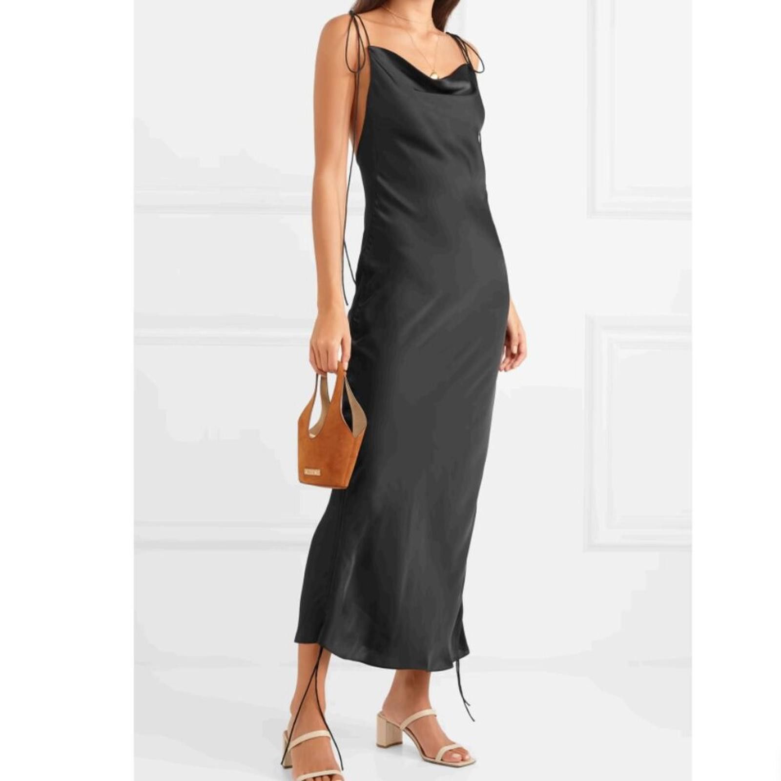 Orseund Iris ORSEUND IRIS Ruched Satin Dress Black Size Small Size S / US 4 / IT 40 - 7 Thumbnail