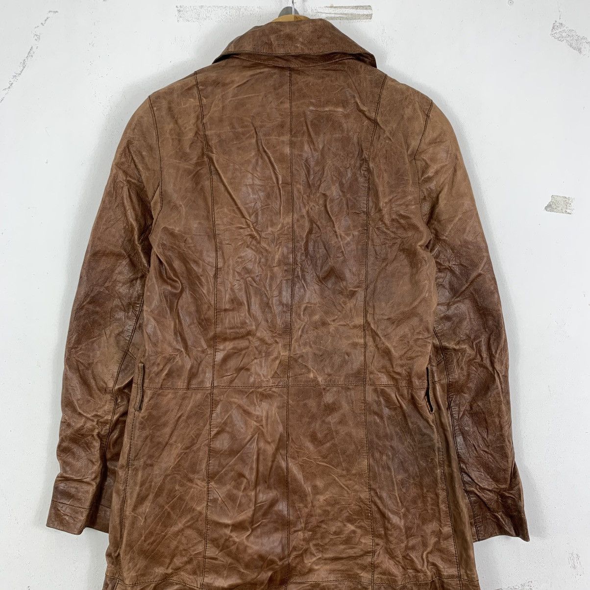 Esprit Vintage ESPRIT Leather Long Coat Size US S / EU 44-46 / 1 - 6 Thumbnail