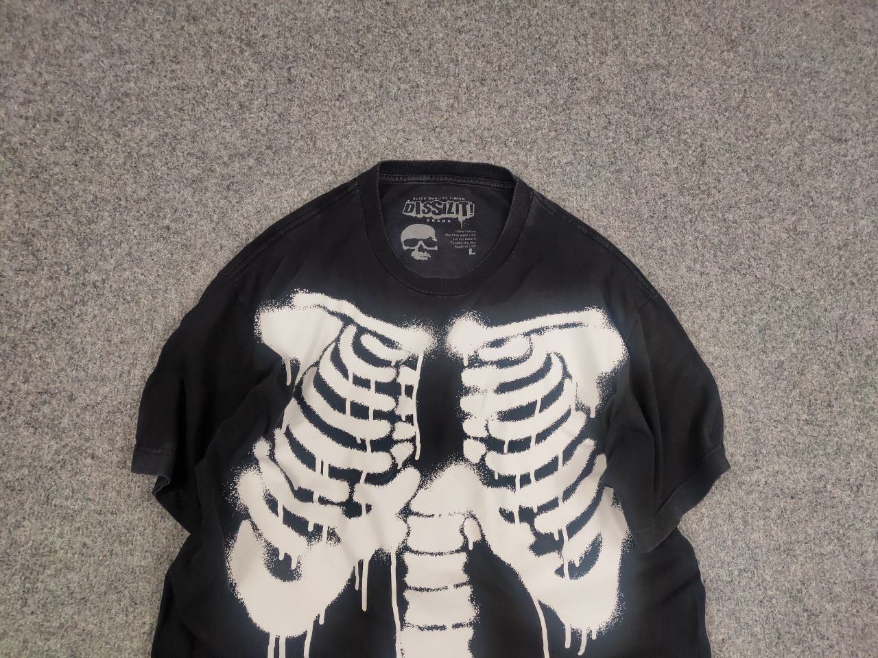 Dissizit Vintage Dissizit Sun Faded Black Skeleton T shirt USA Made Size US L / EU 52-54 / 3 - 4 Thumbnail