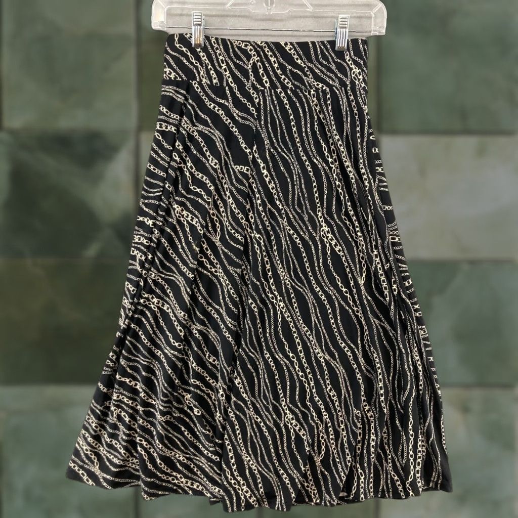 Worthington Worthington Womens Skirt Maxi Small Black Chain Pattern Size 28" / US 6 / IT 42 - 1 Thumbnail