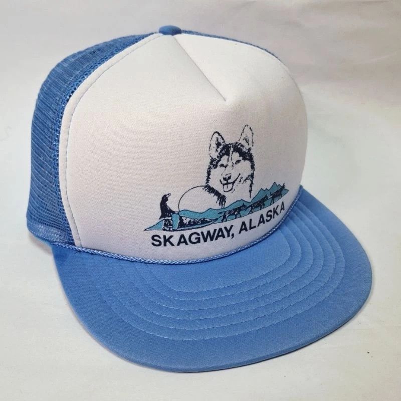 Vintage Vintage Skagway Alaska Dog Sled Trucker Hat Snapback Size ONE SIZE - 2 Thumbnail