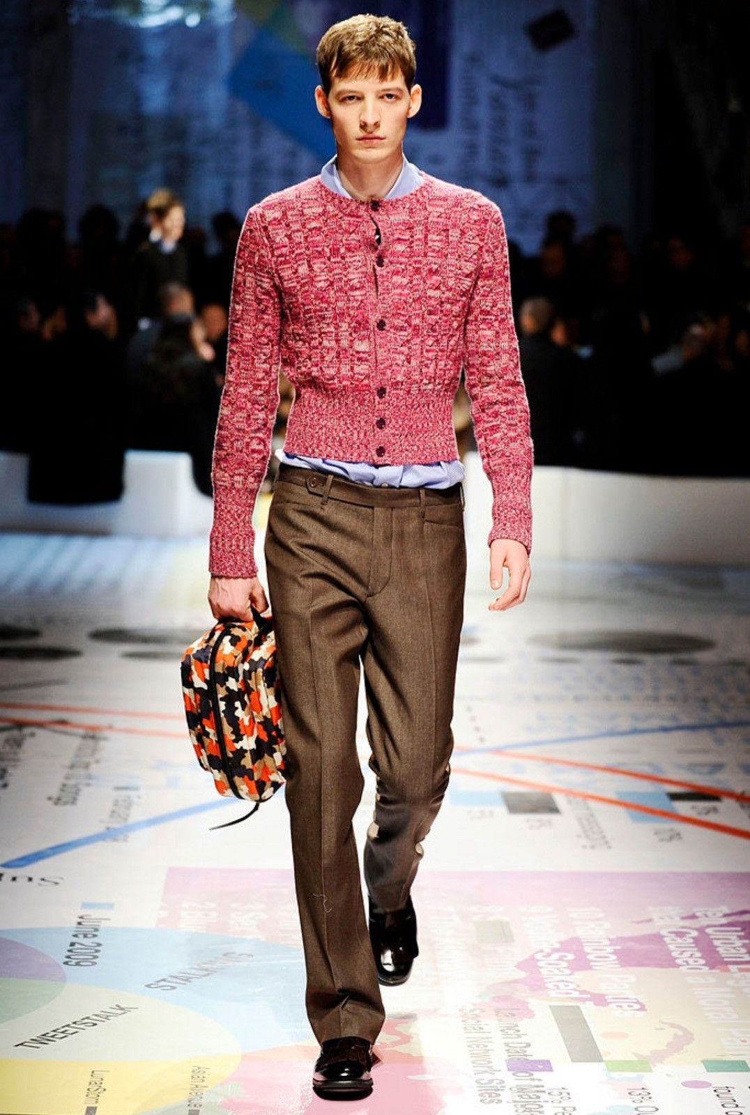 Prada - F/W10 Multicolor Cashmere Wool Blend Cardigan Ribbed