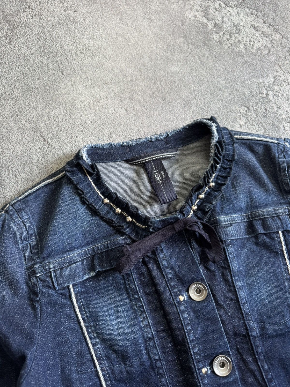 Vintage Womens HIGH Blue Use Couture Button Denim Jacket Blazer Size M / US 6-8 / IT 42-44 - 6 Thumbnail