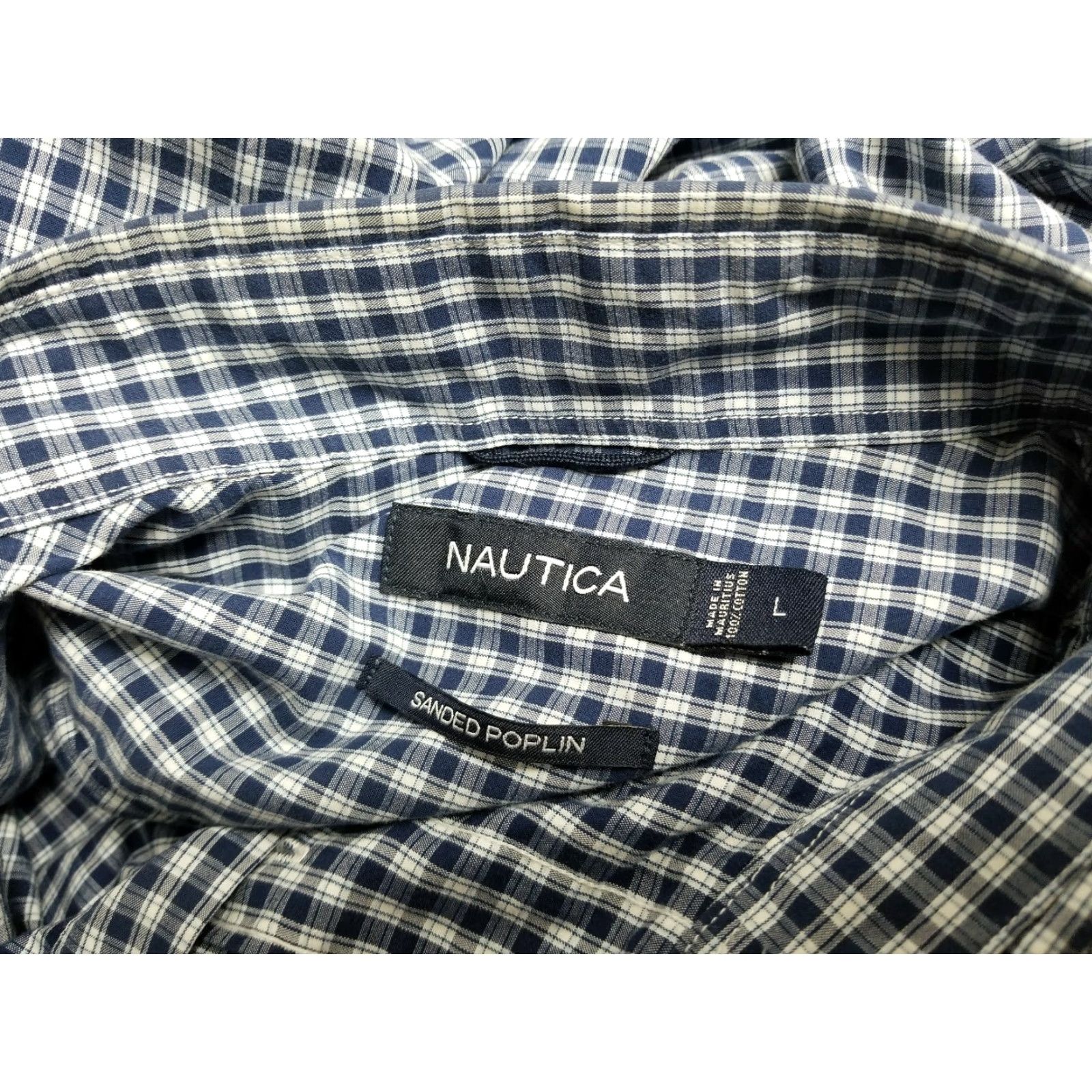 Nautica Nautica Shirt Mens Blue/White Plaid Button Front Long Sleeve L Size US L / EU 52-54 / 3 - 8 Thumbnail