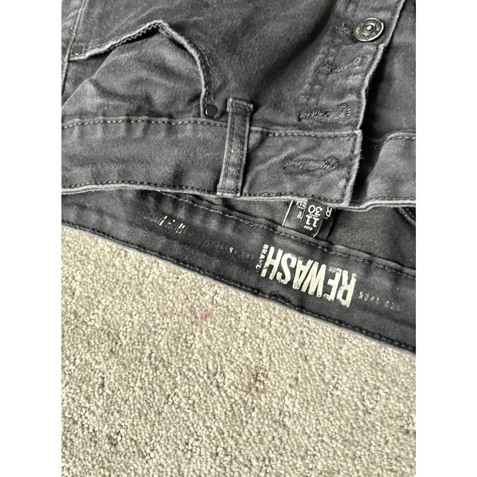 Vintage VINTAGE Rewash Jeans Women Denim Black 30 in 11 Junior Size 11/30 Skinny 5-Pocket Relaxed Casual Size 32" / US 10 / IT 46 - 4 Thumbnail