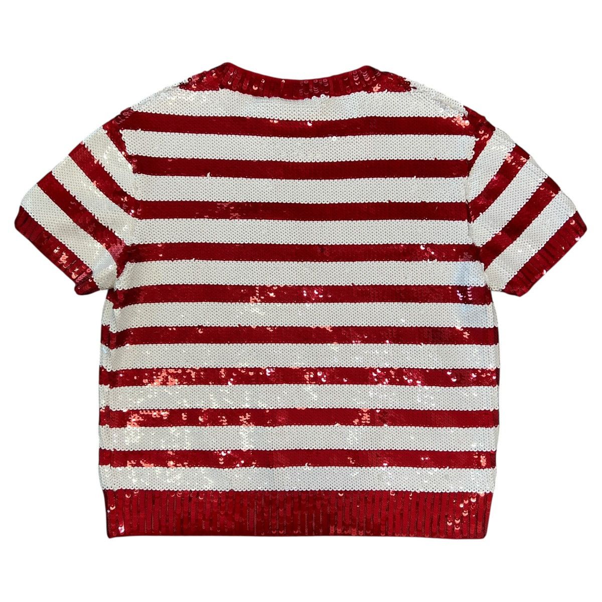 Saint Laurent Paris SAINT LAURENT PARIS 2014 Spring Sequin Striped S/S Knit Size L / US 10 / IT 46 - 8 Thumbnail