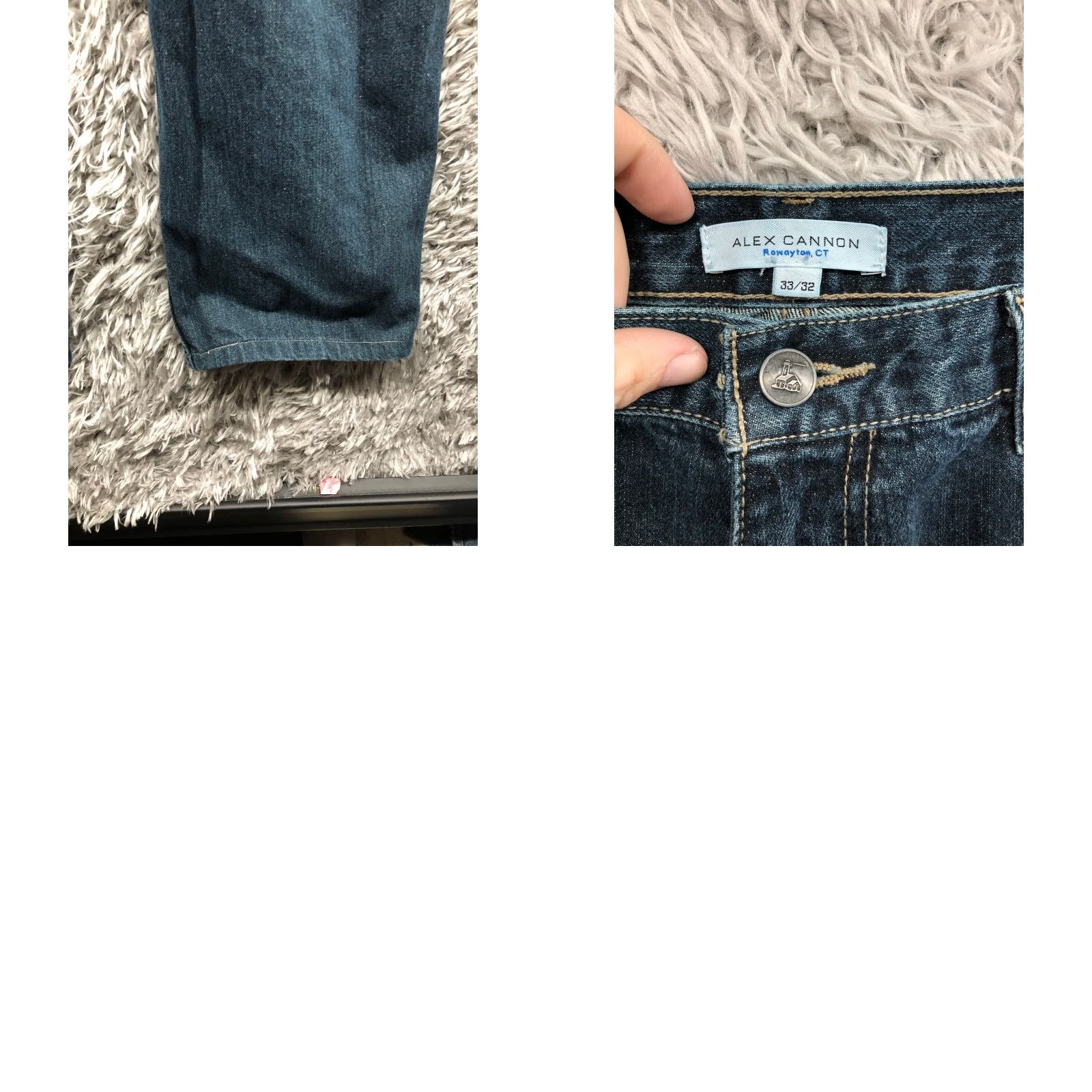 Canon Alex Cannon Jeans Mens 33x32 Straight Leg Mid Rise Dark Wash Blue Denim Pants Size US 33 - 8 Thumbnail